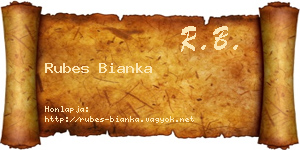 Rubes Bianka névjegykártya