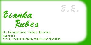 bianka rubes business card